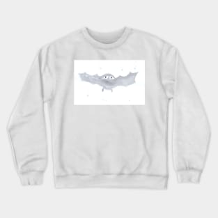 bat, cute, holiday, Halloween, illustration, watercolor, festive, good mood, autumn, autumn Crewneck Sweatshirt